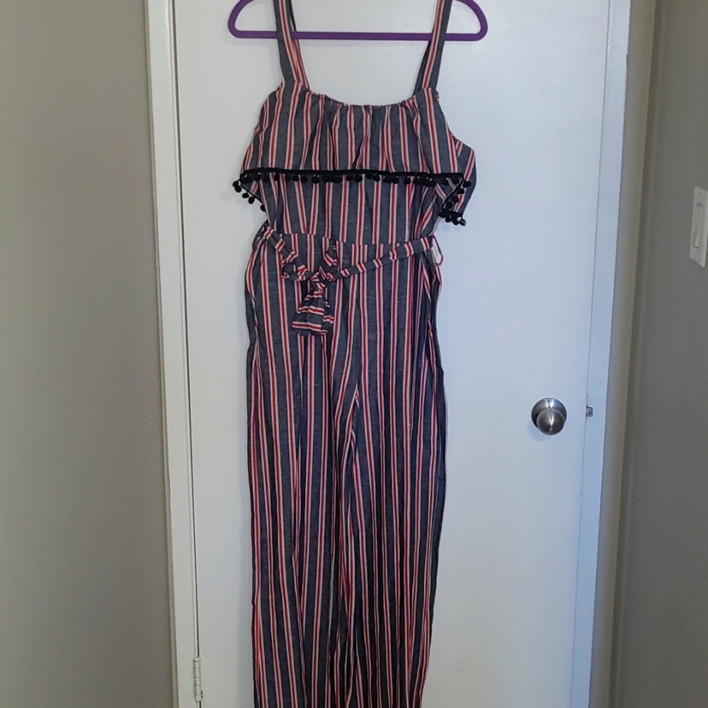 Stripped Cotton Jumpsuit